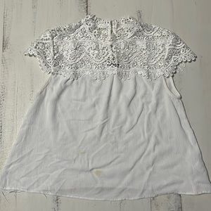White top with lace detail